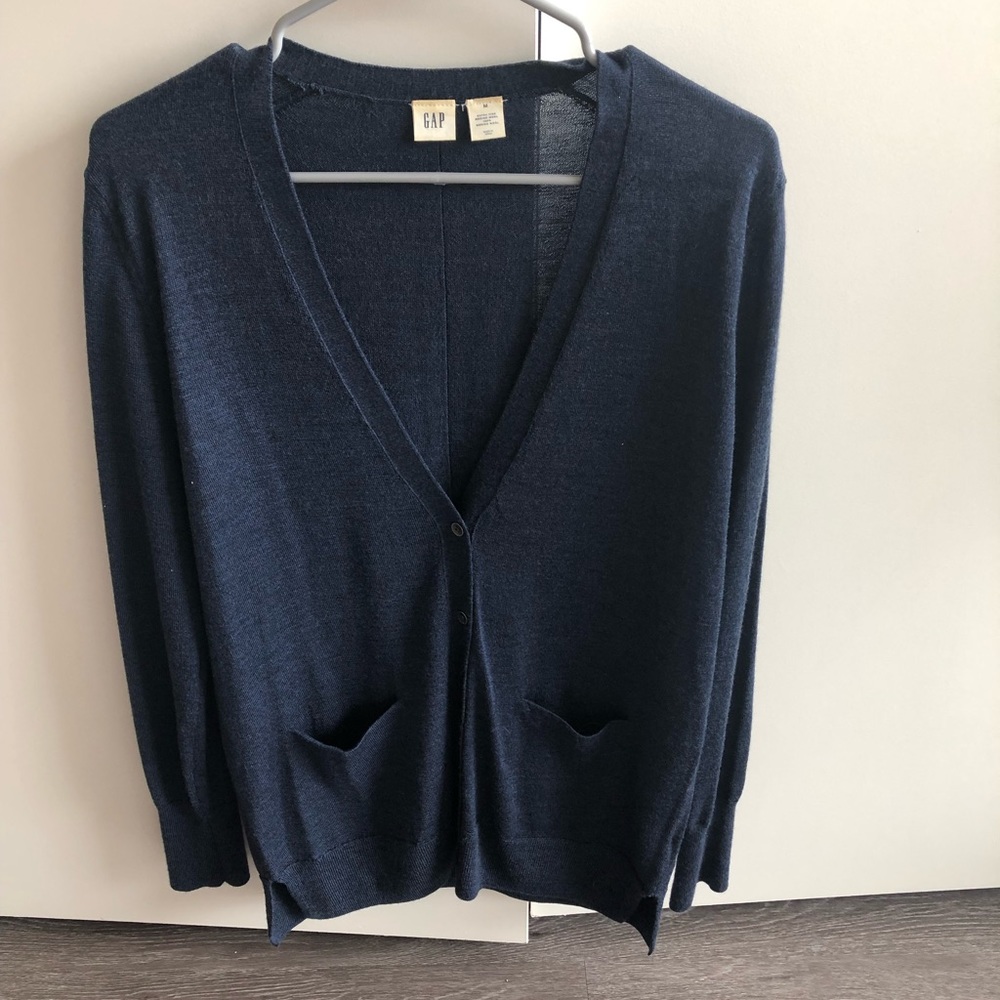GAP navy wool cardigan